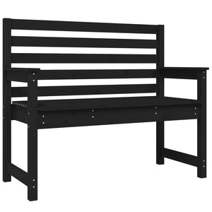 Schwarze Gartenbank Kiefer Massivholz 109 cm
