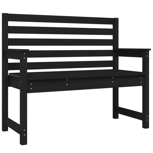 Schwarze Gartenbank Kiefer Massivholz 109 cm