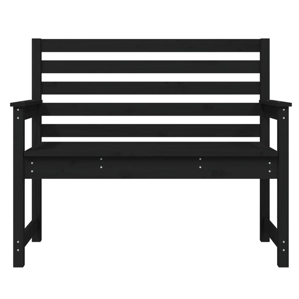 Schwarze Gartenbank Kiefer Massivholz 109 cm