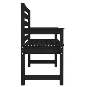 Schwarze Gartenbank Kiefer Massivholz 109 cm