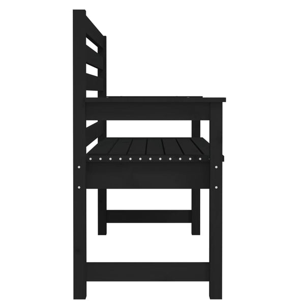 Schwarze Gartenbank Kiefer Massivholz 109 cm
