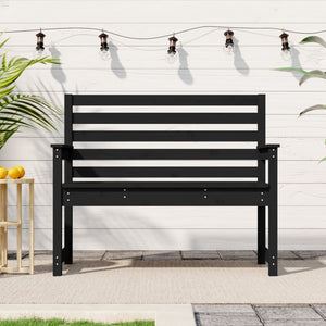 Schwarze Gartenbank Kiefer Massivholz 109 cm