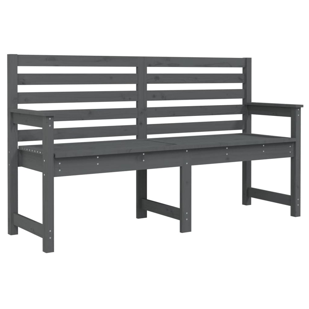 Graue Gartenbank Kiefer Massivholz 159,5 cm