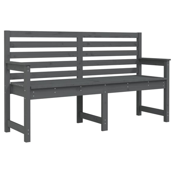 Graue Gartenbank Kiefer Massivholz 159,5 cm