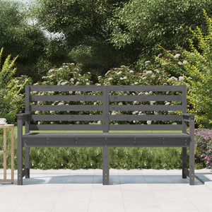Graue Gartenbank Kiefer Massivholz 159,5 cm