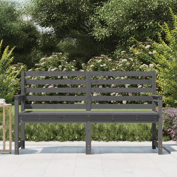 Graue Gartenbank Kiefer Massivholz 159,5 cm