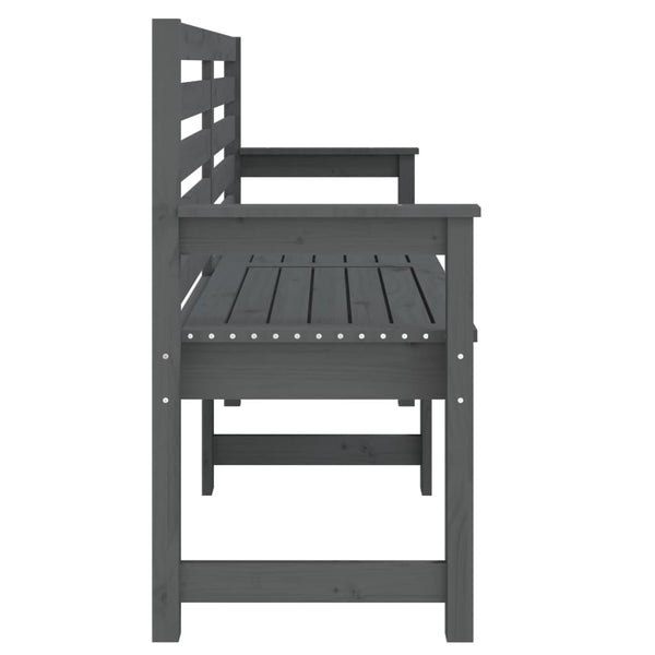 Graue Gartenbank Kiefer Massivholz 159,5 cm