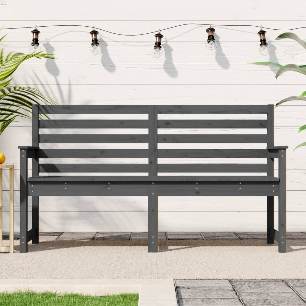 Graue Gartenbank Kiefer Massivholz 159,5 cm