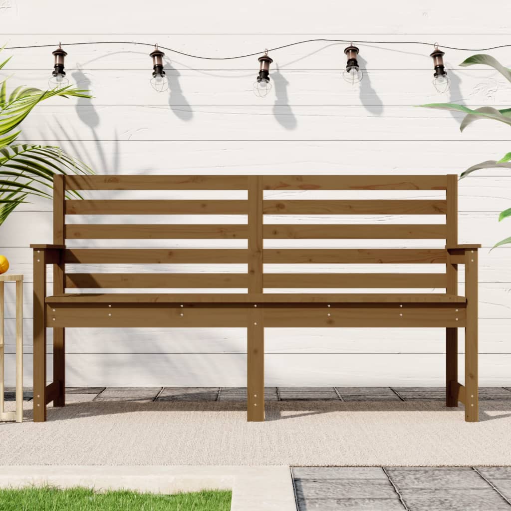 vidaXL Banc de jardin marron miel 159,5x48x91,5 cm pin massif