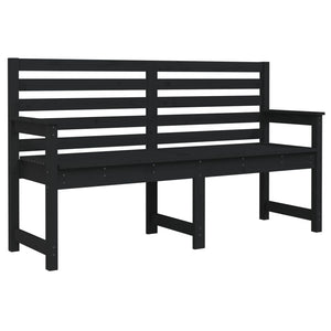 Schwarze Gartenbank Kiefer Massivholz 159,5 cm
