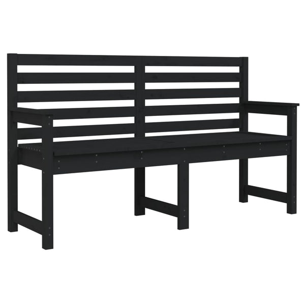 Schwarze Gartenbank Kiefer Massivholz 159,5 cm