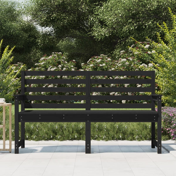 Schwarze Gartenbank Kiefer Massivholz 159,5 cm