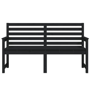 Schwarze Gartenbank Kiefer Massivholz 159,5 cm