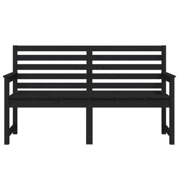 Schwarze Gartenbank Kiefer Massivholz 159,5 cm