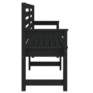 Schwarze Gartenbank Kiefer Massivholz 159,5 cm
