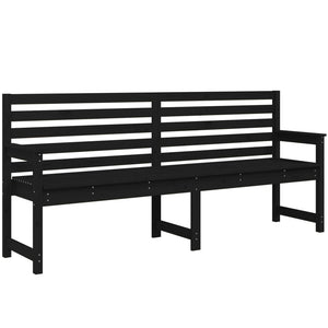 Schwarze Gartenbank Kiefer Massivholz 203cm