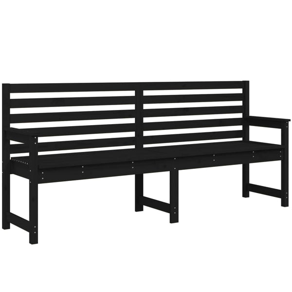 Schwarze Gartenbank Kiefer Massivholz 203cm