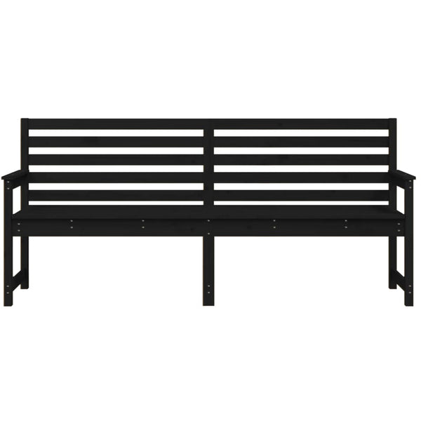 Schwarze Gartenbank Kiefer Massivholz 203cm