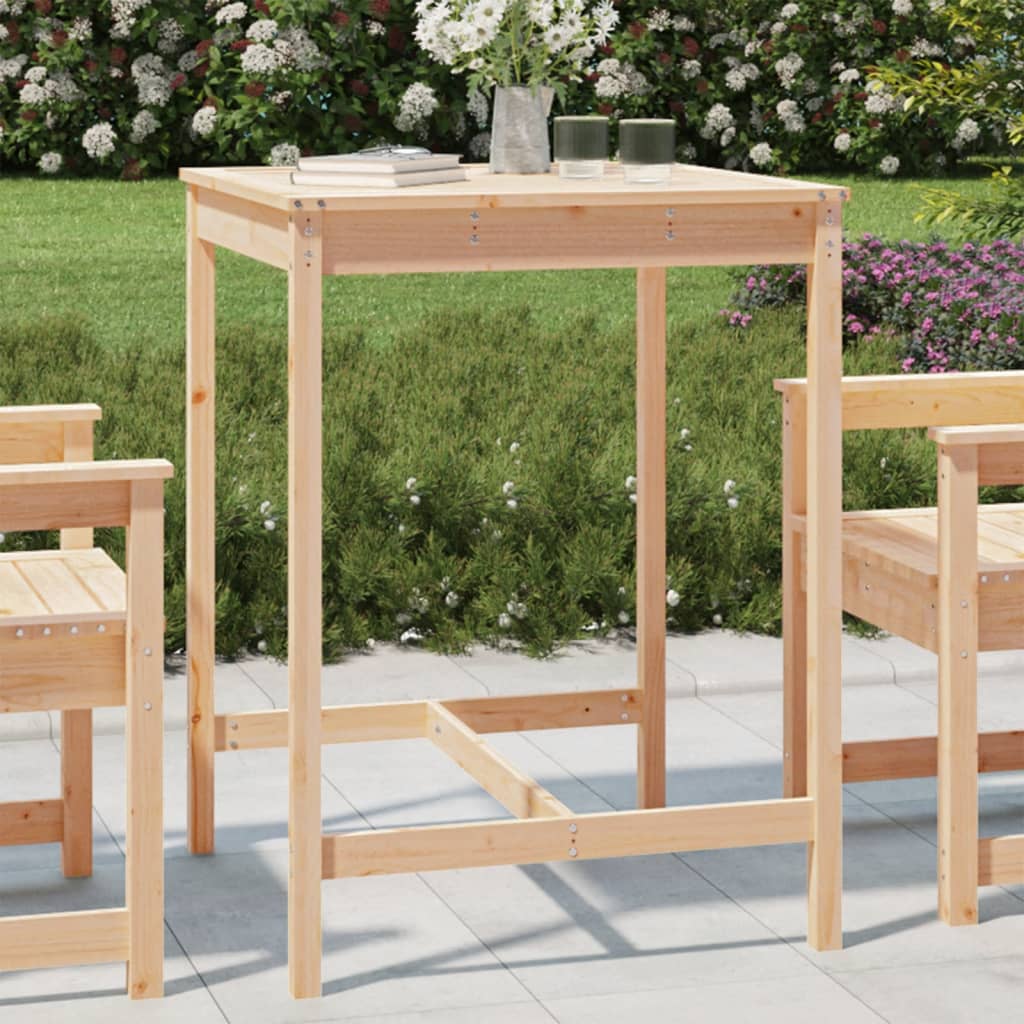 Kiefer Massivholz Gartentisch, 82,5x82,5x110cm