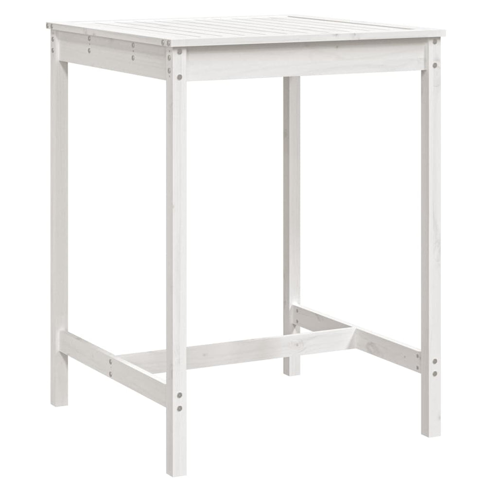 Gartentisch Weiß Kiefer Massivholz 82,5x82,5 cm