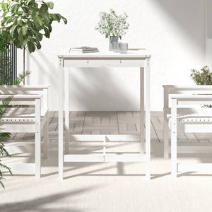 vidaXL Table de jardin blanc 82,5x82,5x110 cm en pin massif