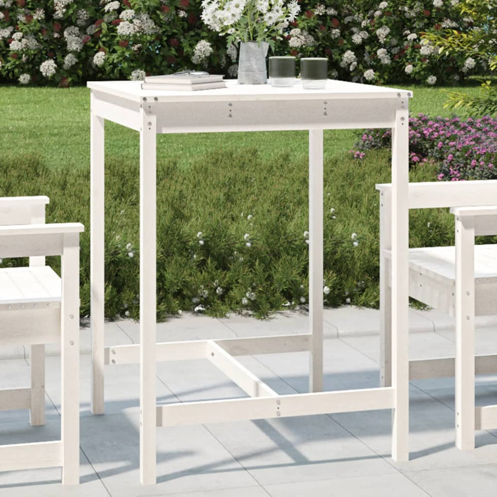 Gartentisch Weiß Kiefer Massivholz 82,5x82,5 cm