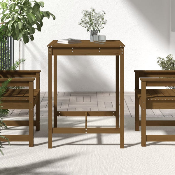 Massivholz Gartentisch Honigbraun Kiefer 82,5x82,5cm