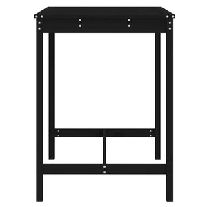 Schwarzer Gartentisch Kiefer Massivholz 82,5x82,5x110cm