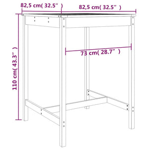 Gartentisch Douglasie 82,5x82,5x110cm