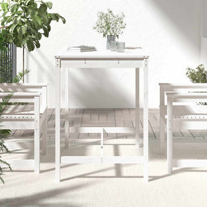 Weißer Gartentisch Kiefer Massivholz 121cm