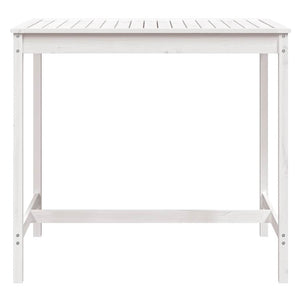 Weißer Gartentisch Kiefer Massivholz 121cm