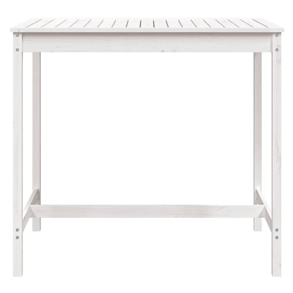 Weißer Gartentisch Kiefer Massivholz 121cm