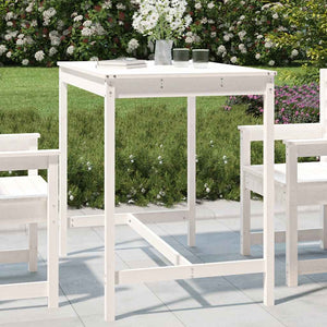 Weißer Gartentisch Kiefer Massivholz 121cm