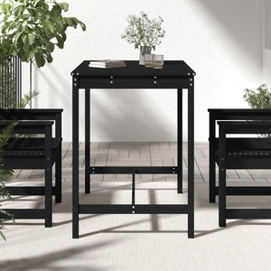 Schwarzer Gartentisch aus Kiefernholz, 121 cm