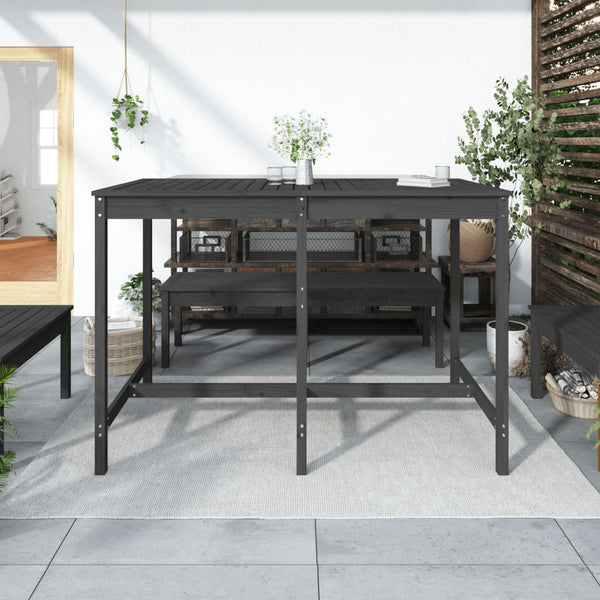 Grauer Gartentisch 159,5cm Kiefer Massivholz
