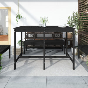Schwarzer Gartentisch aus Kiefernholz