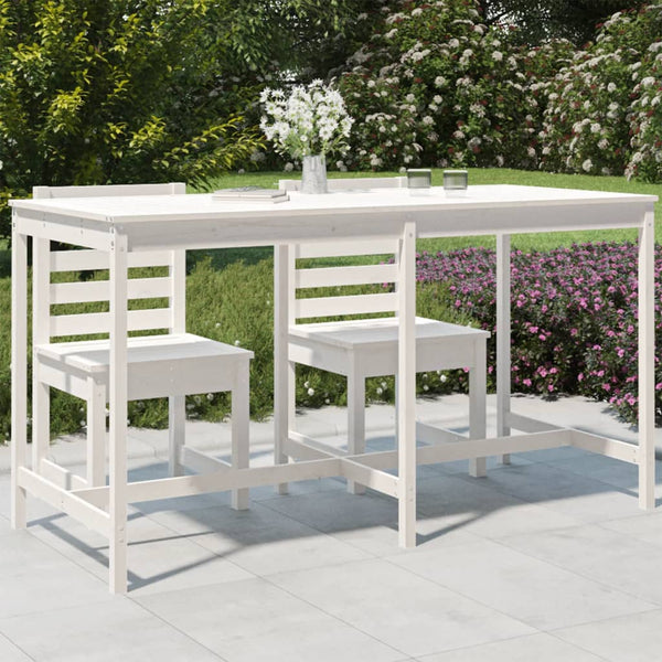 Gartentisch Weiß Kiefer Massivholz 203,5 cm