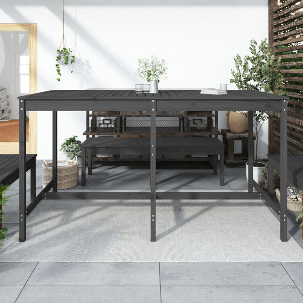 Grauer Gartentisch 203,5 cm Kiefer Massivholz