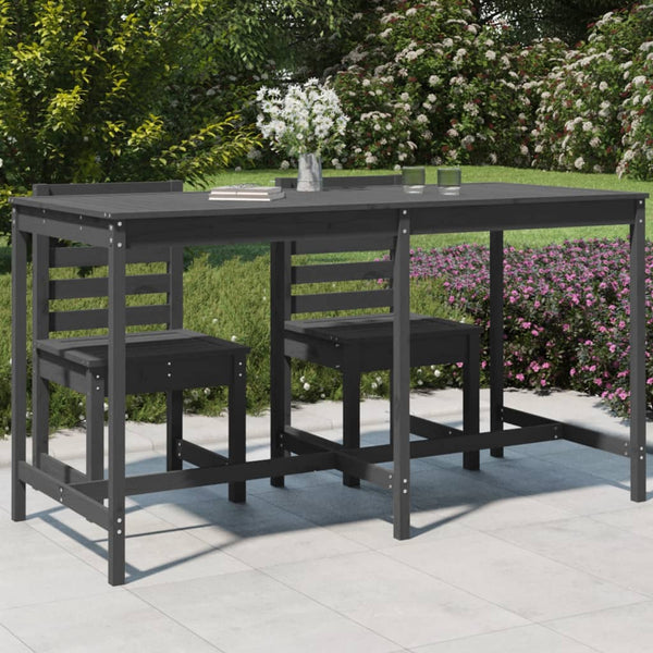 Grauer Gartentisch 203,5 cm Kiefer Massivholz