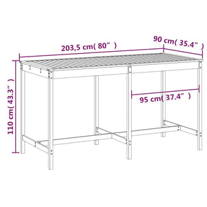 Massiver Gartentisch aus Douglasie, 203,5 cm