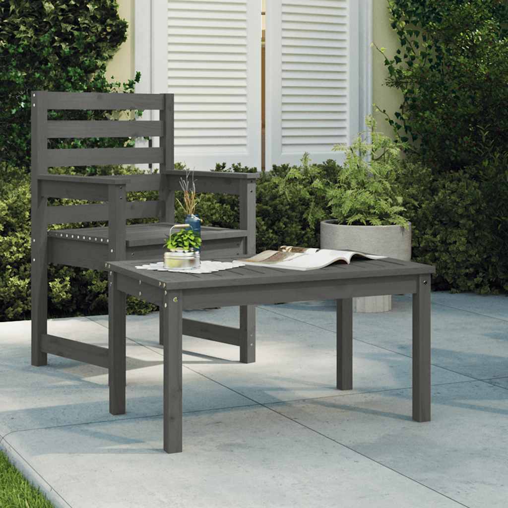 Gartentisch Grau Kiefer Massivholz 82,5x50,5 cm