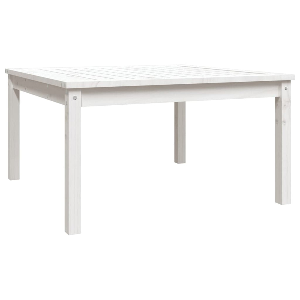 Weißer Gartentisch Kiefer Massivholz 82,5x82,5 cm