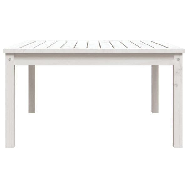 Weißer Gartentisch Kiefer Massivholz 82,5x82,5 cm