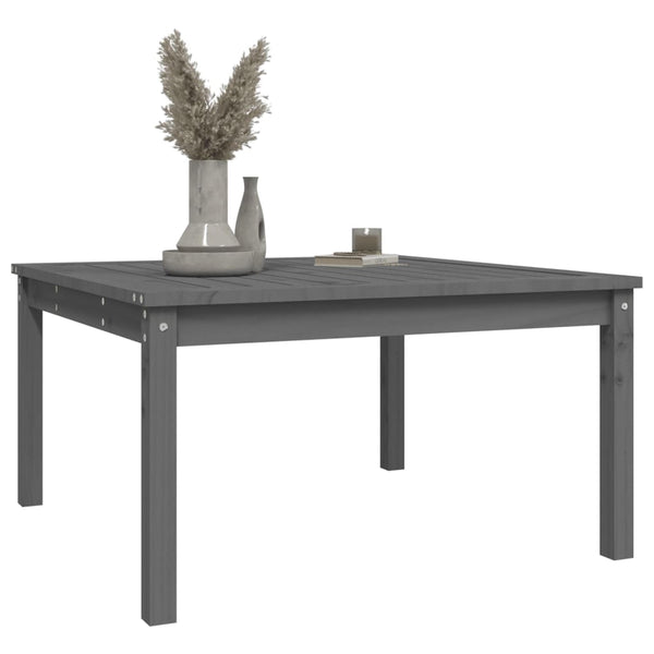 Grauer Gartentisch Kiefer Massivholz 82,5x82,5 cm