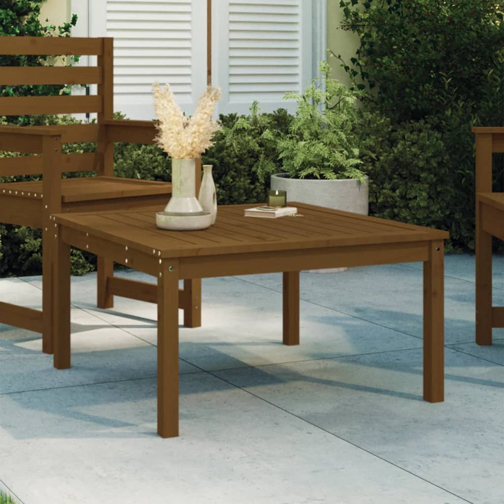Gartentisch Honigbraun Kiefer Massivholz 82,5x82,5cm