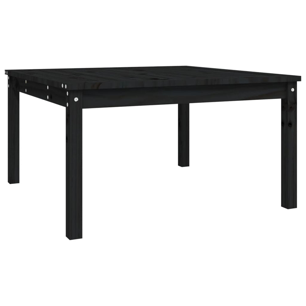 Schwarzer Gartentisch Kiefer Massivholz 82,5x82,5 cm