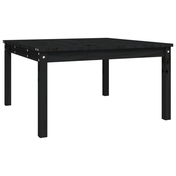 Schwarzer Gartentisch Kiefer Massivholz 82,5x82,5 cm