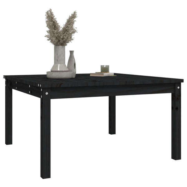 Schwarzer Gartentisch Kiefer Massivholz 82,5x82,5 cm