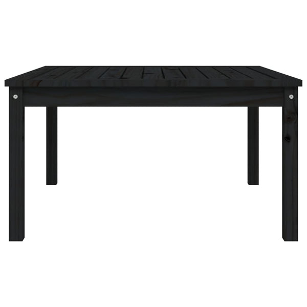 Schwarzer Gartentisch Kiefer Massivholz 82,5x82,5 cm