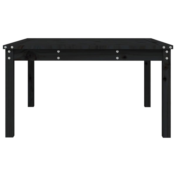 Schwarzer Gartentisch Kiefer Massivholz 82,5x82,5 cm